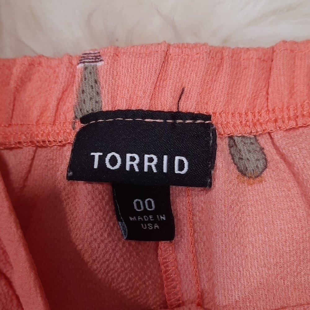 Torrid Peach Flutter Sleeve Succulent Tanktop Blouse - Picture 3 of 4